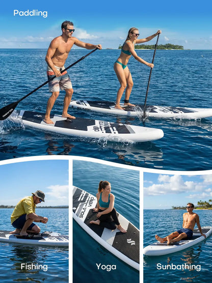Stand up Paddle Board 11' Inflatable SUP for Adults, Blow up Paddle Board with Non-Slip EVA Deck 500LB Capacity Wide Board for All Skill Levels Summerwins