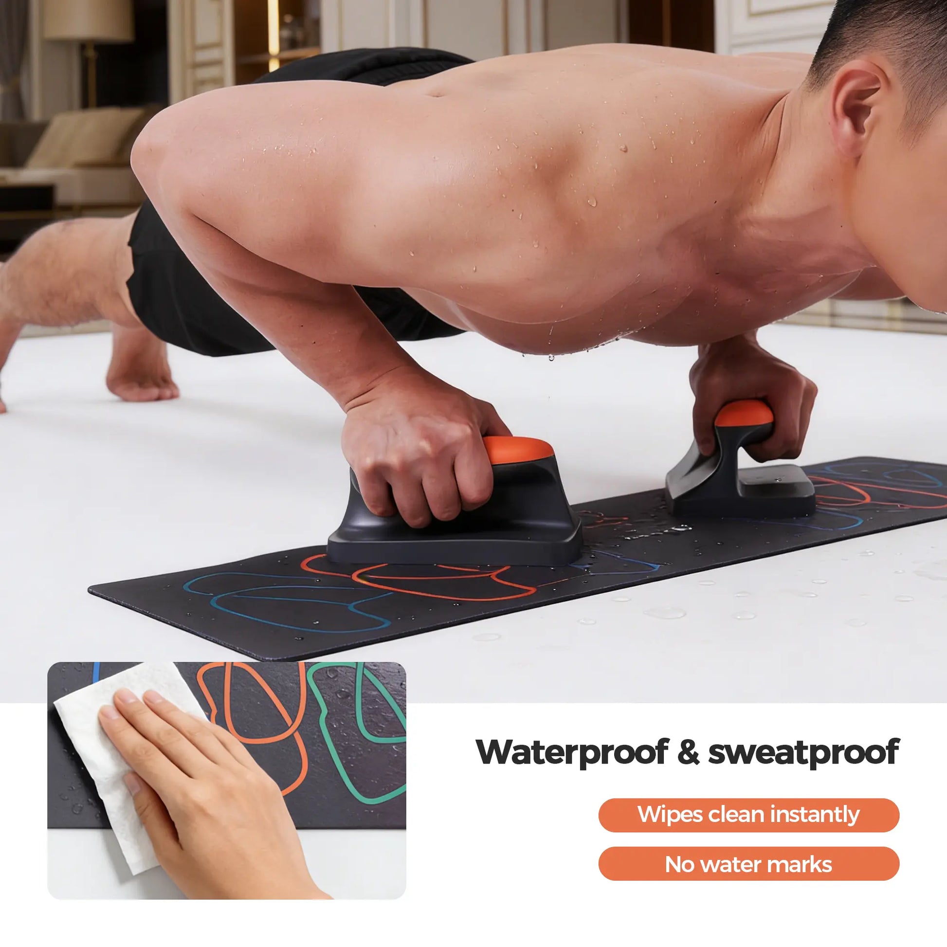Keep Ergonomic Push-Up Stands with Training Mat Set| Reduces Wrist Pain | 3.6" Elevation | 25% Better Grip | 20% Higher Capacity | Perfect Home Gym