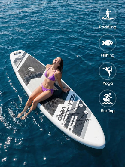 Stand up Paddle Board 11' Inflatable SUP for Adults, Blow up Paddle Board with Non-Slip EVA Deck 500LB Capacity Wide Board for All Skill Levels Summerwins