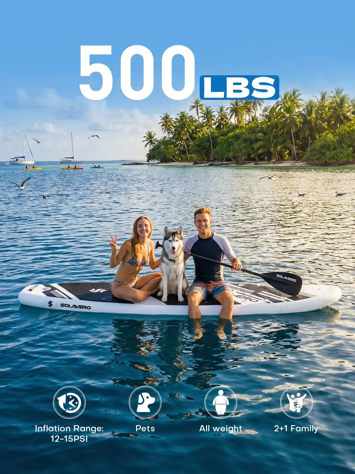 Stand up Paddle Board 11' Inflatable SUP for Adults, Blow up Paddle Board with Non-Slip EVA Deck 500LB Capacity Wide Board for All Skill Levels Summerwins