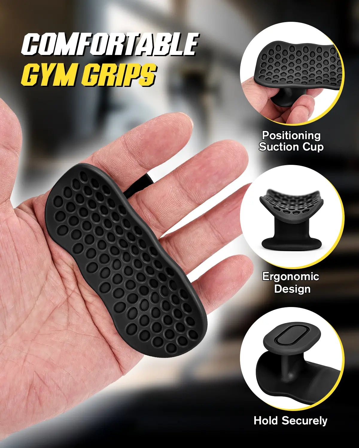 [Deals for You] Weight Lifting Grips for Women & Men, Anti-Slip Rubber Gym Gloves for Palm Protection, Suitable for Dumbbell、Pull-Up、Deadlift