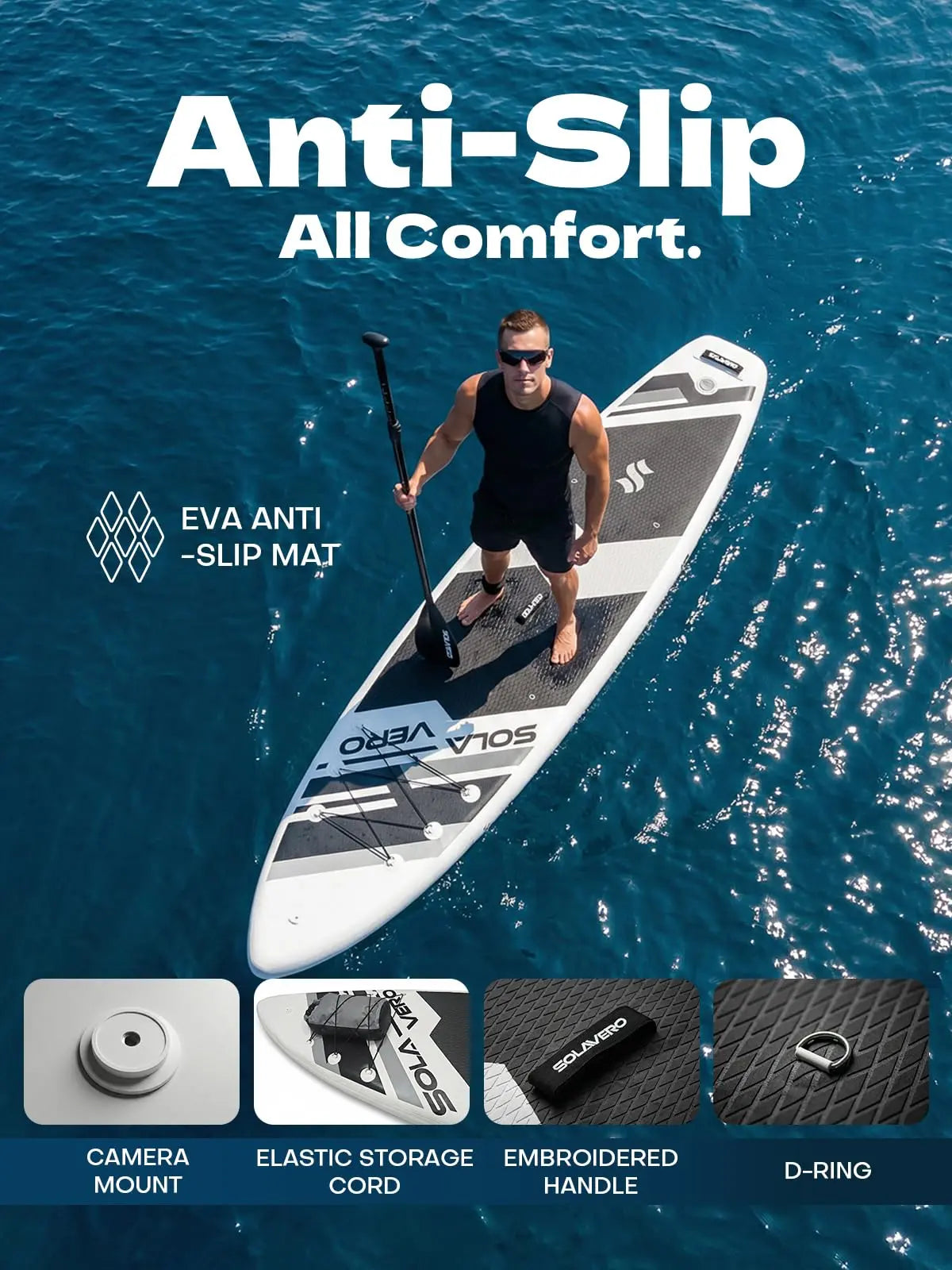 Stand up Paddle Board 11' Inflatable SUP for Adults, Blow up Paddle Board with Non-Slip EVA Deck 500LB Capacity Wide Board for All Skill Levels Summerwins
