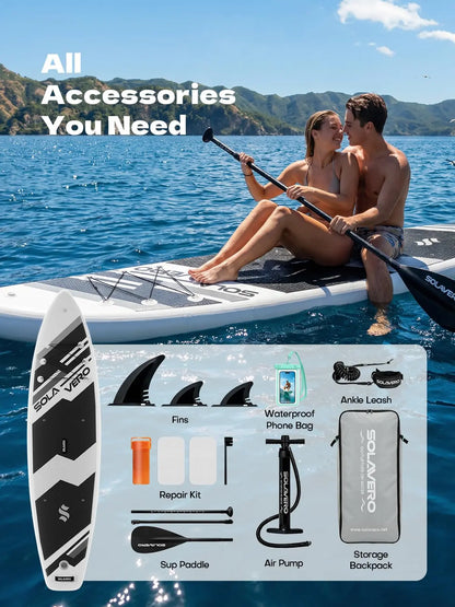 Stand up Paddle Board 11' Inflatable SUP for Adults, Blow up Paddle Board with Non-Slip EVA Deck 500LB Capacity Wide Board for All Skill Levels Summerwins