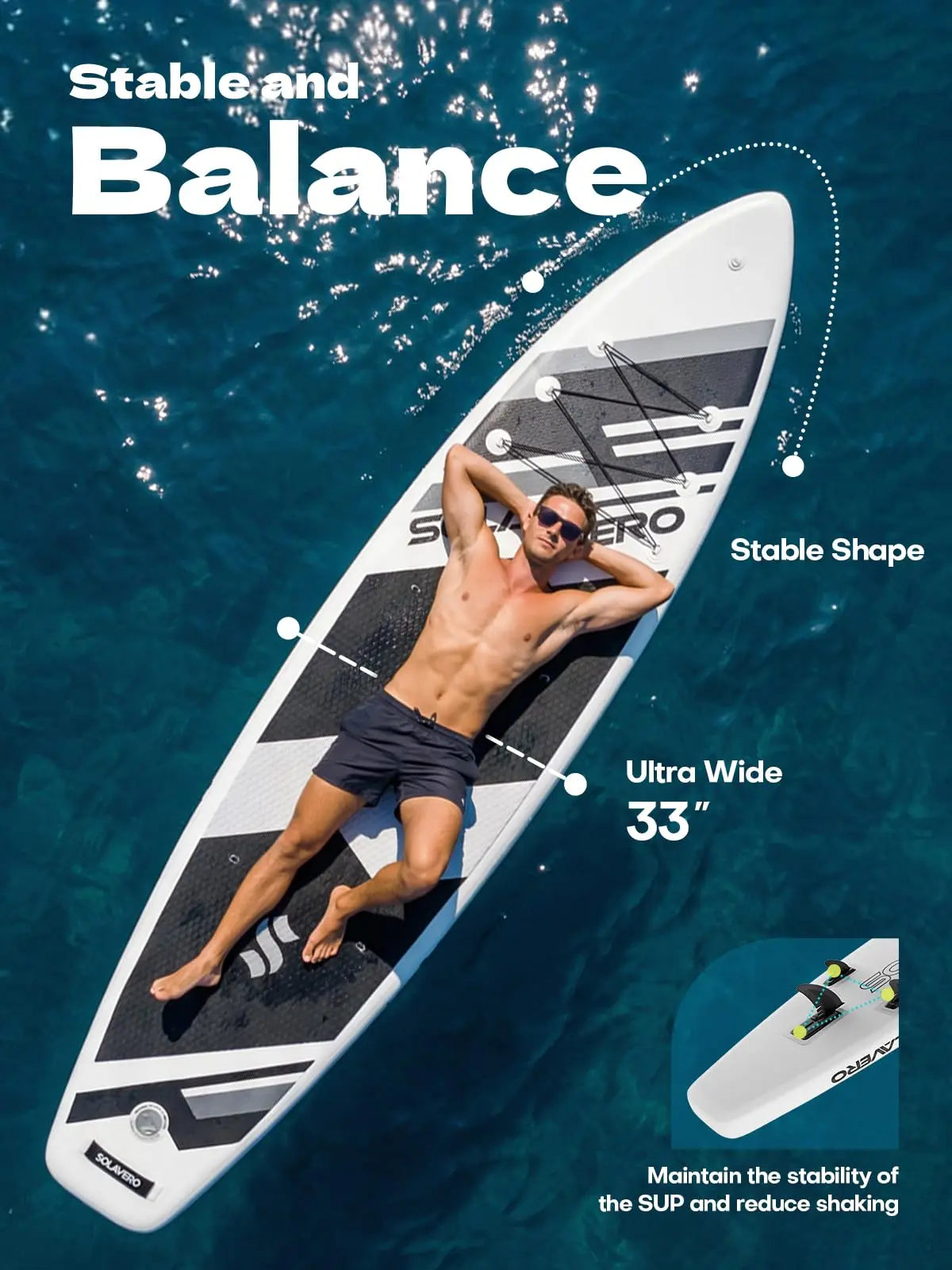 Stand up Paddle Board 11' Inflatable SUP for Adults, Blow up Paddle Board with Non-Slip EVA Deck 500LB Capacity Wide Board for All Skill Levels Summerwins
