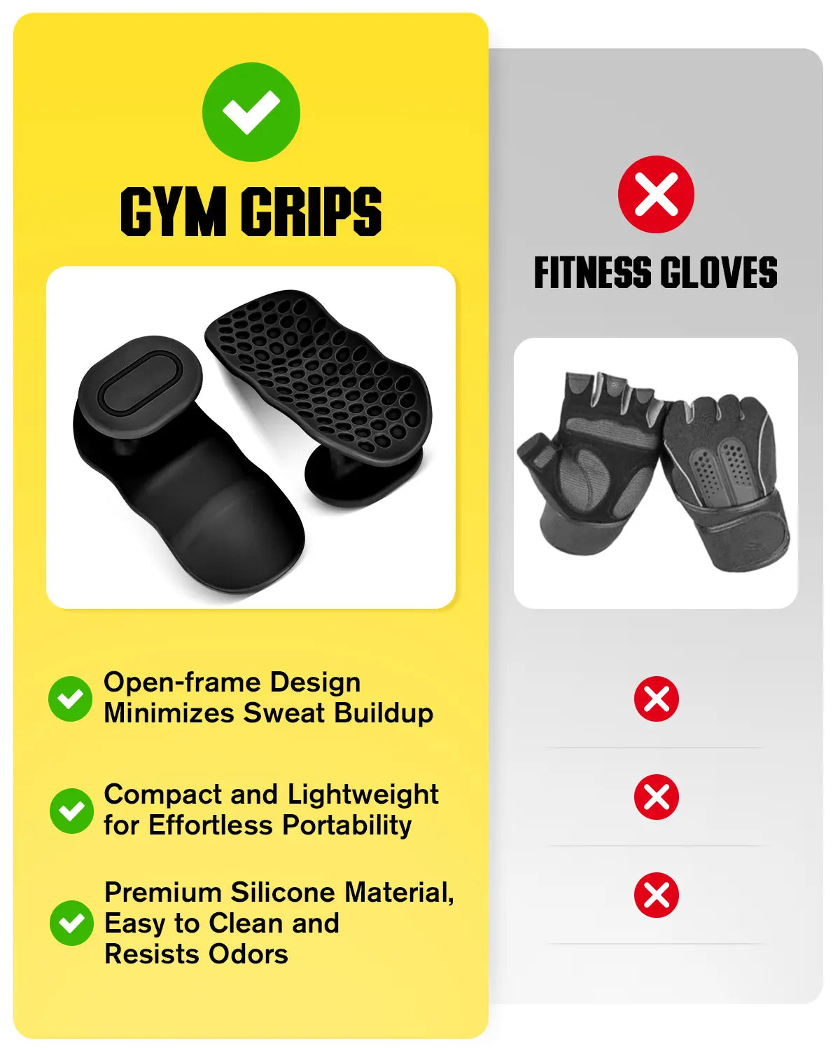 [Deals for You] Weight Lifting Grips for Women & Men, Anti-Slip Rubber Gym Gloves for Palm Protection, Suitable for Dumbbell、Pull-Up、Deadlift